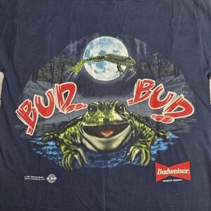 Budweiser 1995 Changes Short‎ Sleeve Single Stitch XL Navy Double Sided T Shirt